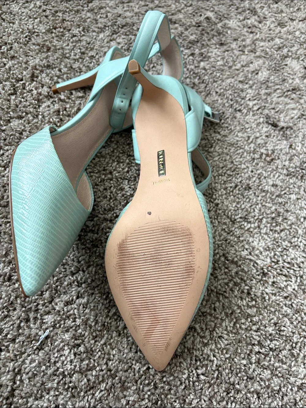 Louise et Cie Mint Green Pointed Slingback Pumps